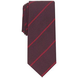 Alfani Men's Hadley Stripe Tie Burgundy OS B4HP